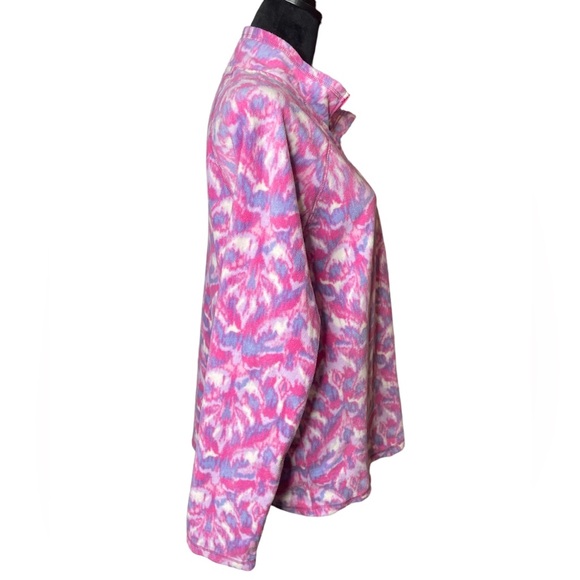 Eddie Bauer Fleece Pink Tie Dye 1/4 Zip Pull Over Sweatshirt - Picture 3 of 9